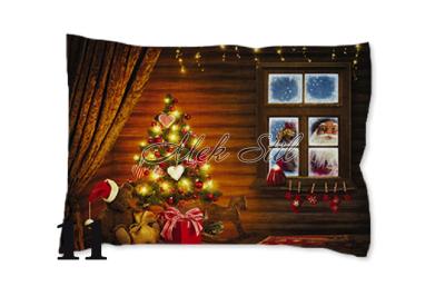 Спално бельо   Коледен текстил 2023 Коледна калъфка - Дядо Коледа идва